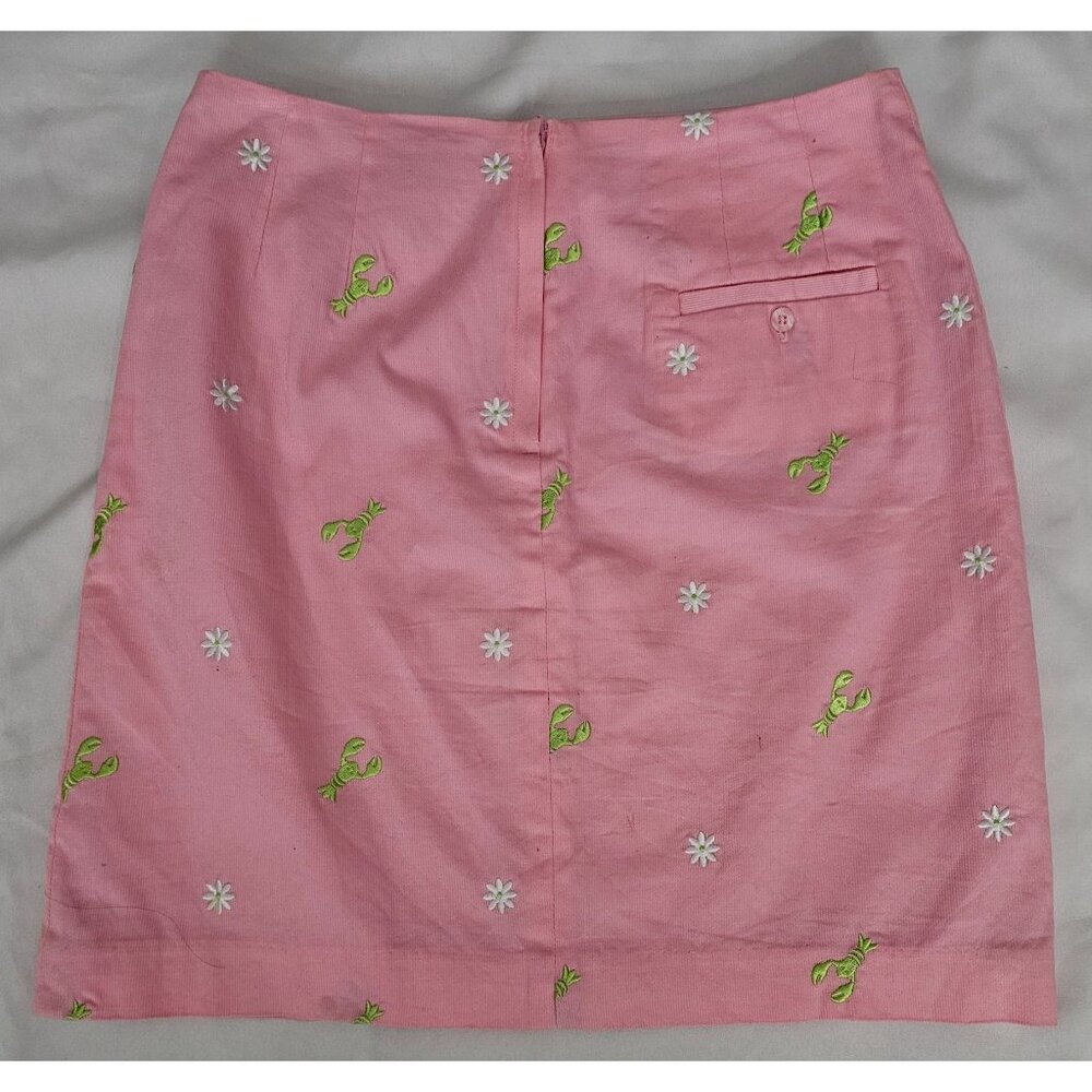 Lilly‎ Pulitzer Women's Light Pink Daisy Lobster Embroidered A-Line Skirt Size 8 - Picture 5 of 16